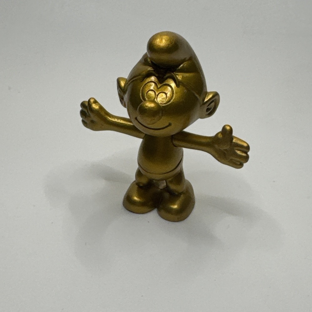 Golden Smurf Collectible Toy Rare 50th Anniversary Edition Peyo '08 Figure Jakks